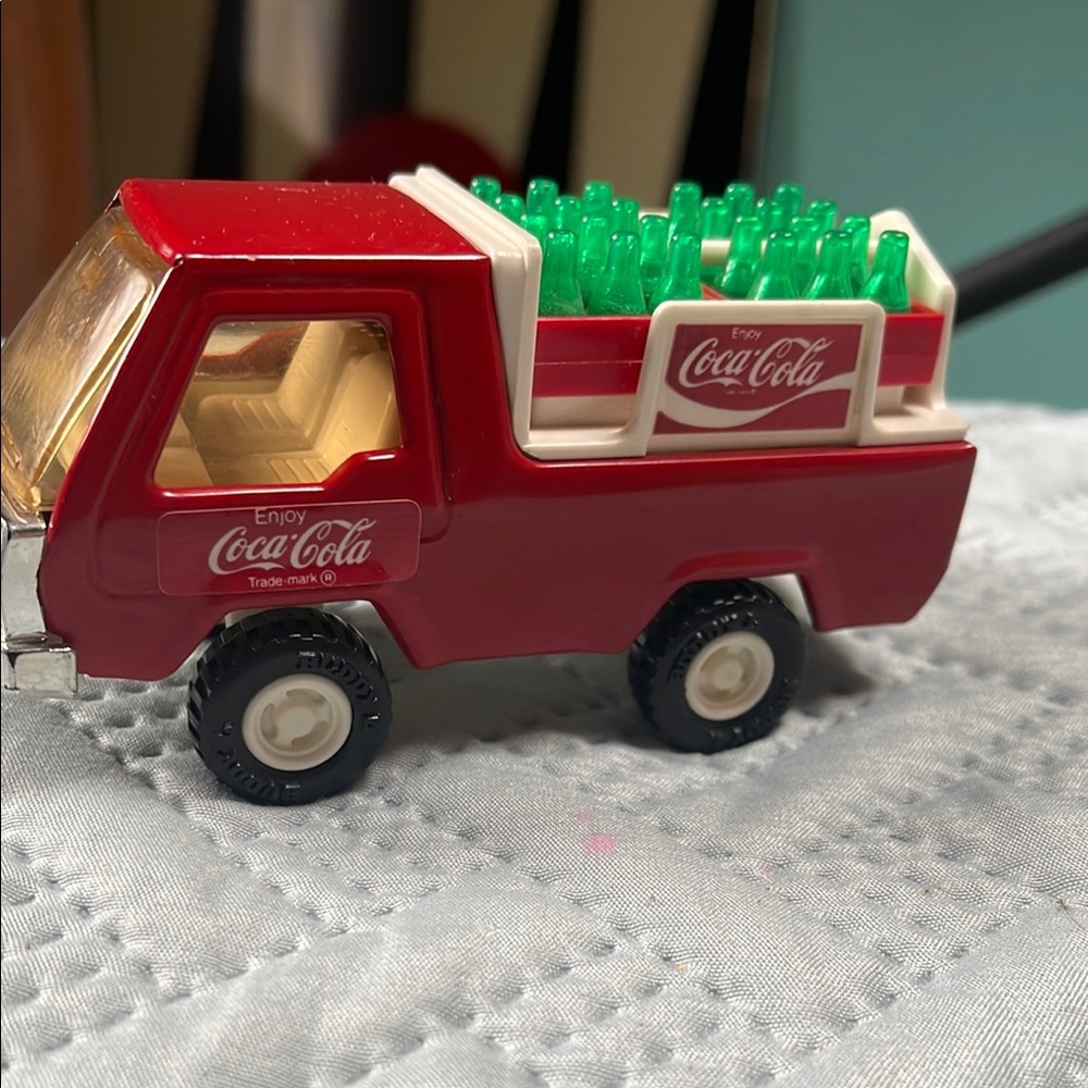 Coca Cola Red Toy Truck with Green Bottles